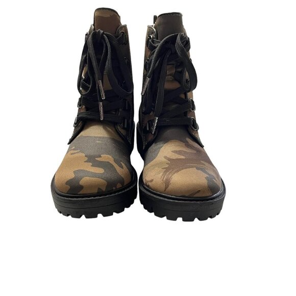 Kendall + Kylie Women's New Green Camo Print Chunky Combat Boots Size 6 - Picture 5 of 8